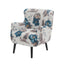 Armchair With Round Arm - White / Blue