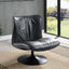 Piotr - Top Grain Leather Accent Chair With Swivel - Black