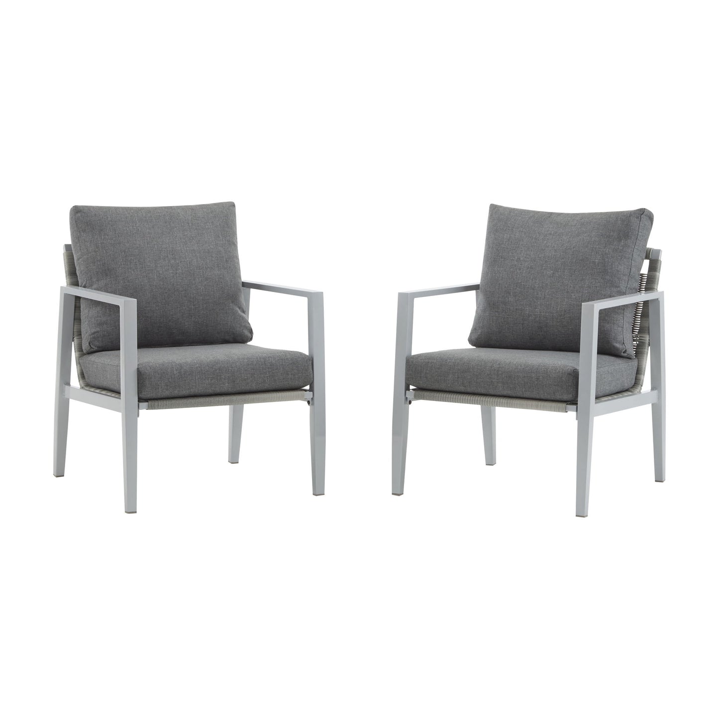 Modern Lounge Chair With Rope Accents And Cushions