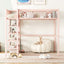 Loft Bed With 4 Tier Shelves And Storage