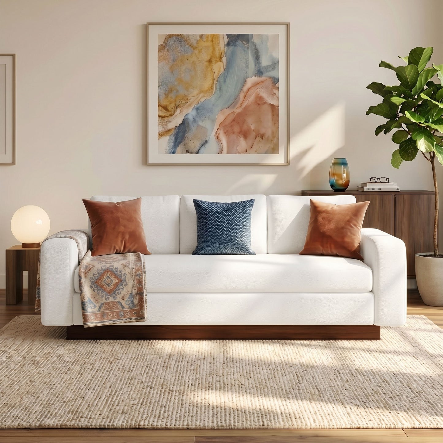Modern 3 Seater Sofa, Living Room Couch