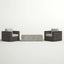 Outdoor Rattan Wicker Seating Set With Cushions 2 Person Patio Furniture - Espresso / Gray
