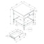 Accent - Table, 2 Tier, Square, Traditional - Walnut