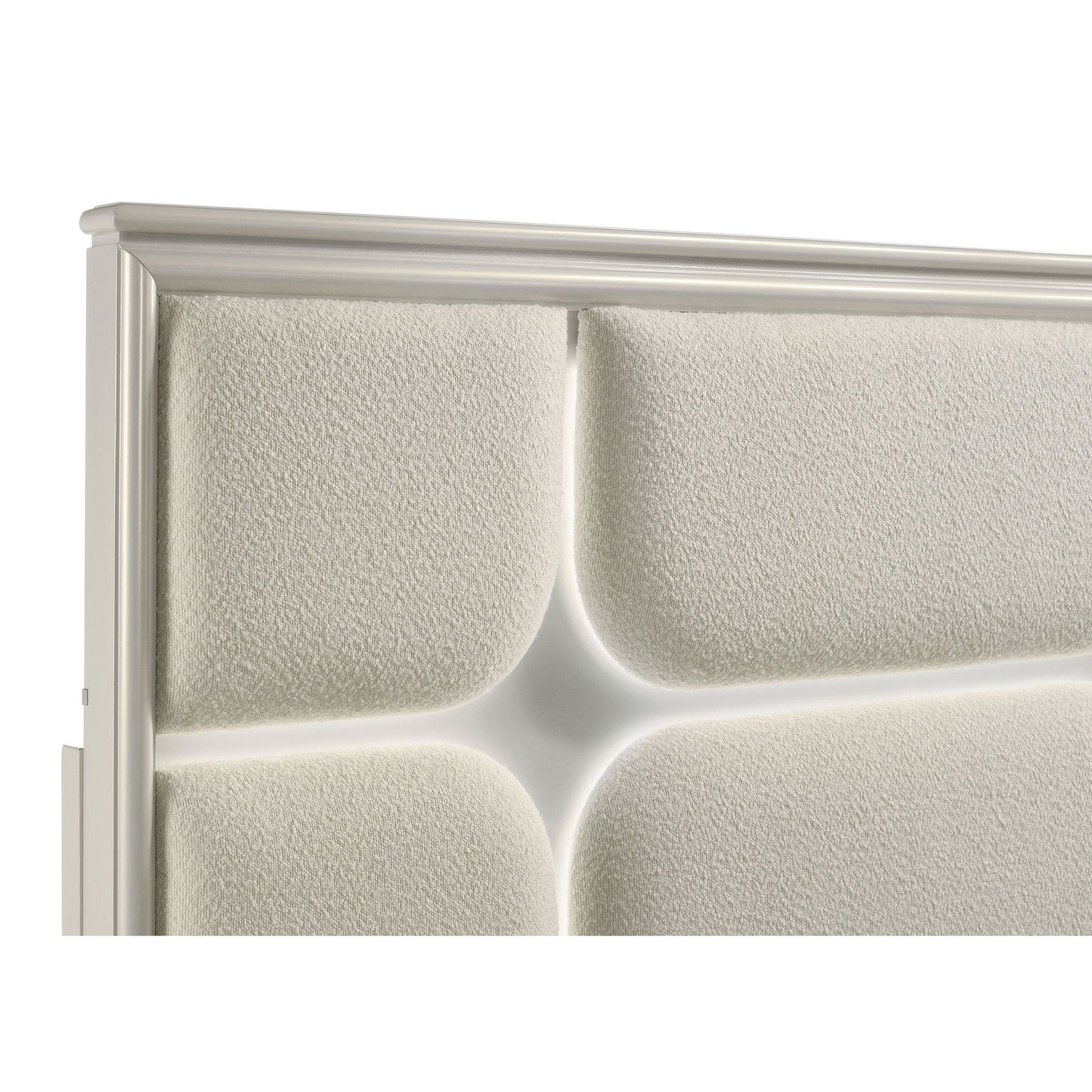 Gwendolyn - Queen Panel Bed With LED Headboard - White