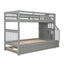 Stairway Bunk Bed & Storage And Guard Rail For Bedroom