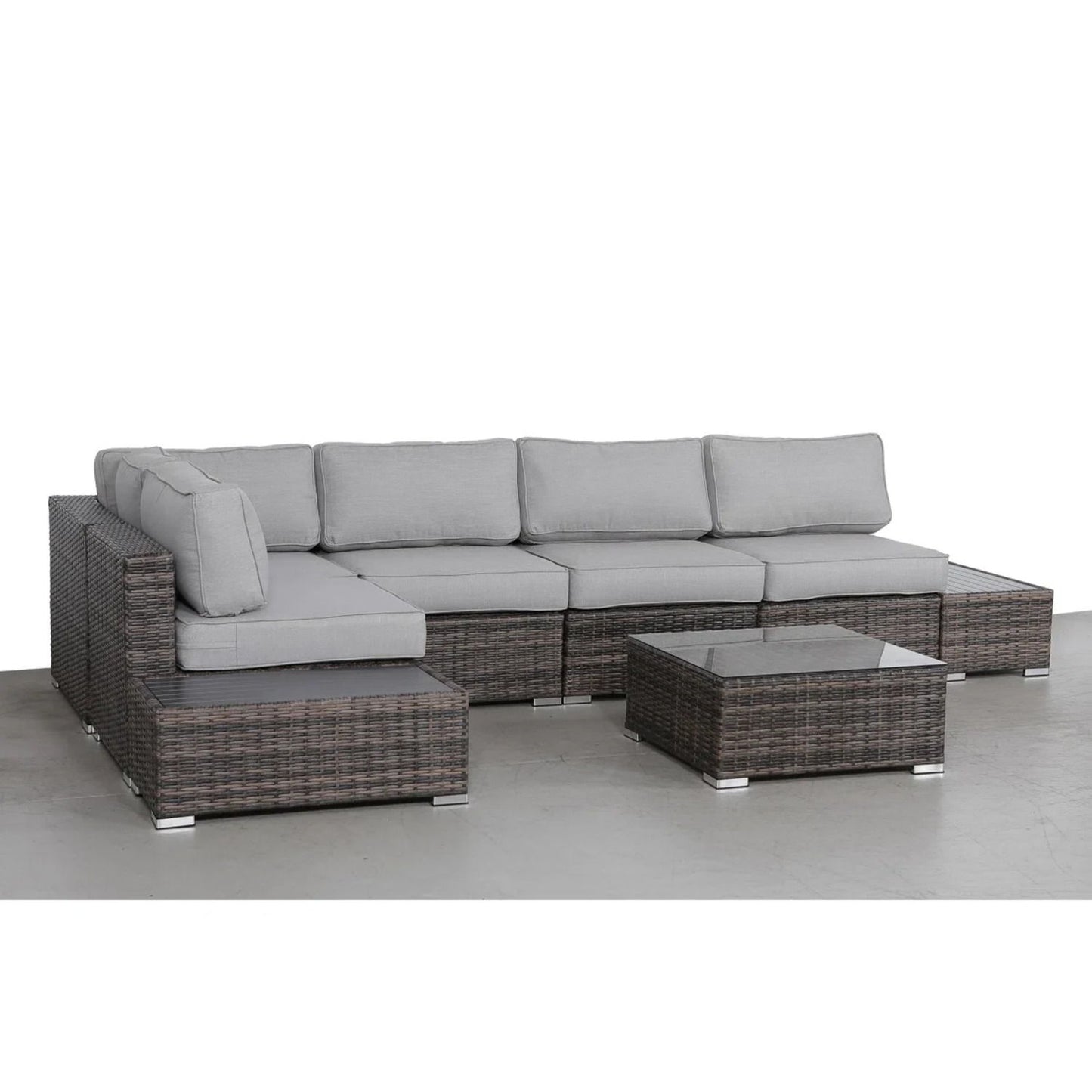 Wicker Sectional Seating Group With Cushions