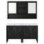Double Sink Bathroom Vanity Set With Wall Mount Mirror Cabinet