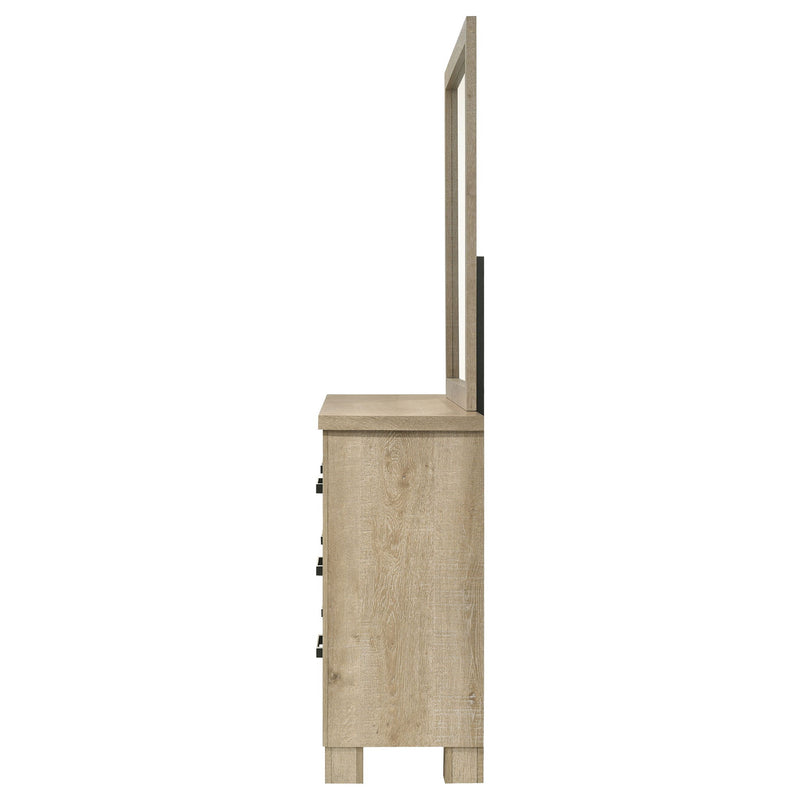 Sansome - 6 Drawer Dresser With Mirror - Oak