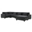 U Shaped Sectional Sofa 6 Seat Couch Set With Oversized Ottoman, Hidden Armrest Storage And Cup Holders USB Charging Ports Wide Seat Sofa