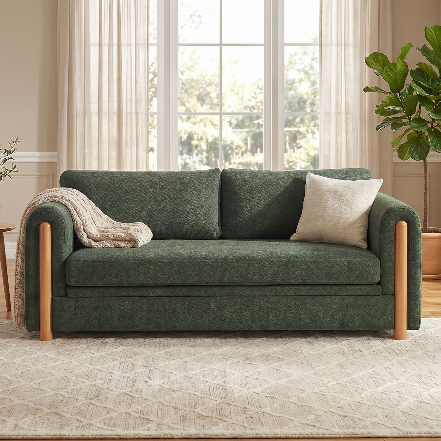 Modern 3 Seater Upholstered Couch Sofa For Living Room