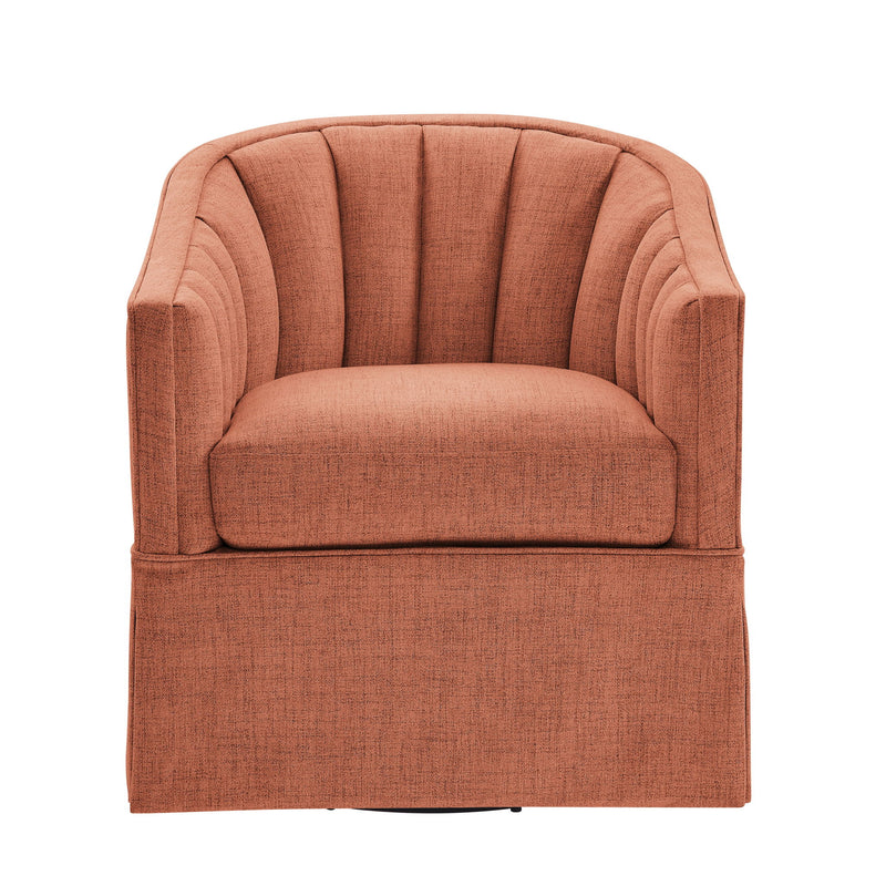 Solitude - Skirted Swivel Accent Chair With Hemp Like