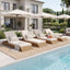 Chaise Lounge Set With Cream 3 Fold Cushion, 3 Position Adjustable Backrest