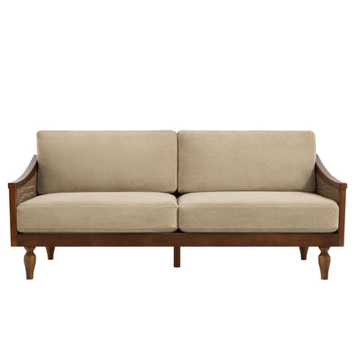 3 Seater Sofa With Rattan Armrests
