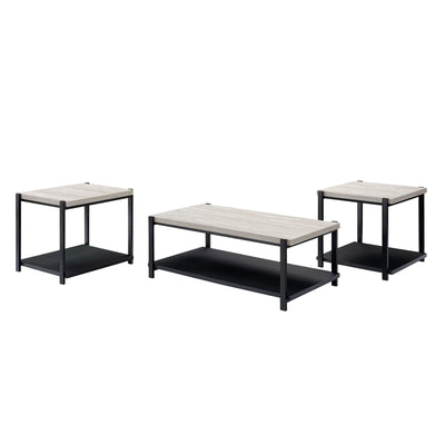 Linea - 3 Piece Occasional Set (1 Coffee & 2 End Tables) - Light Gray