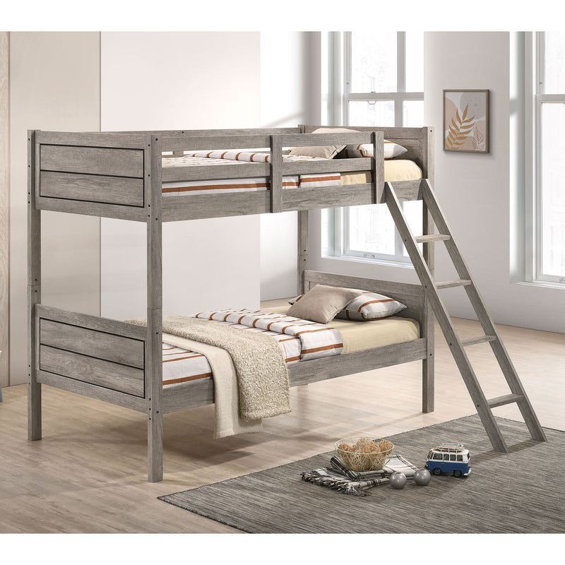 Litera doble con escalera Brenton - Gris pardo