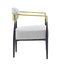 Upholstered Accent Armchair With Tapered Legs - Beige / Black / Gold