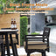 5 Pieces Outdoor Patio Bar Set, Rounded Square Sintered Stone Table & 4 Swivel Bar Chairs