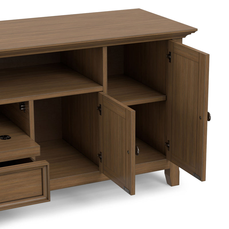 Amherst - Wide TV Media Stand - Rustic Natural Aged Brown