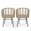 Randy - Modern Wicker Chair With Water Resistant Cushions - Brown / Beige