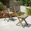 Outdoor Foldable Wood Dining Chair With Slat Design (Set of 2)