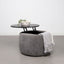 Reeves - Round Upholstered Lift Top Storage Ottoman - Gray