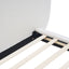 Queen Size Upholstered Platform Bed Frame With Split Headboard - White