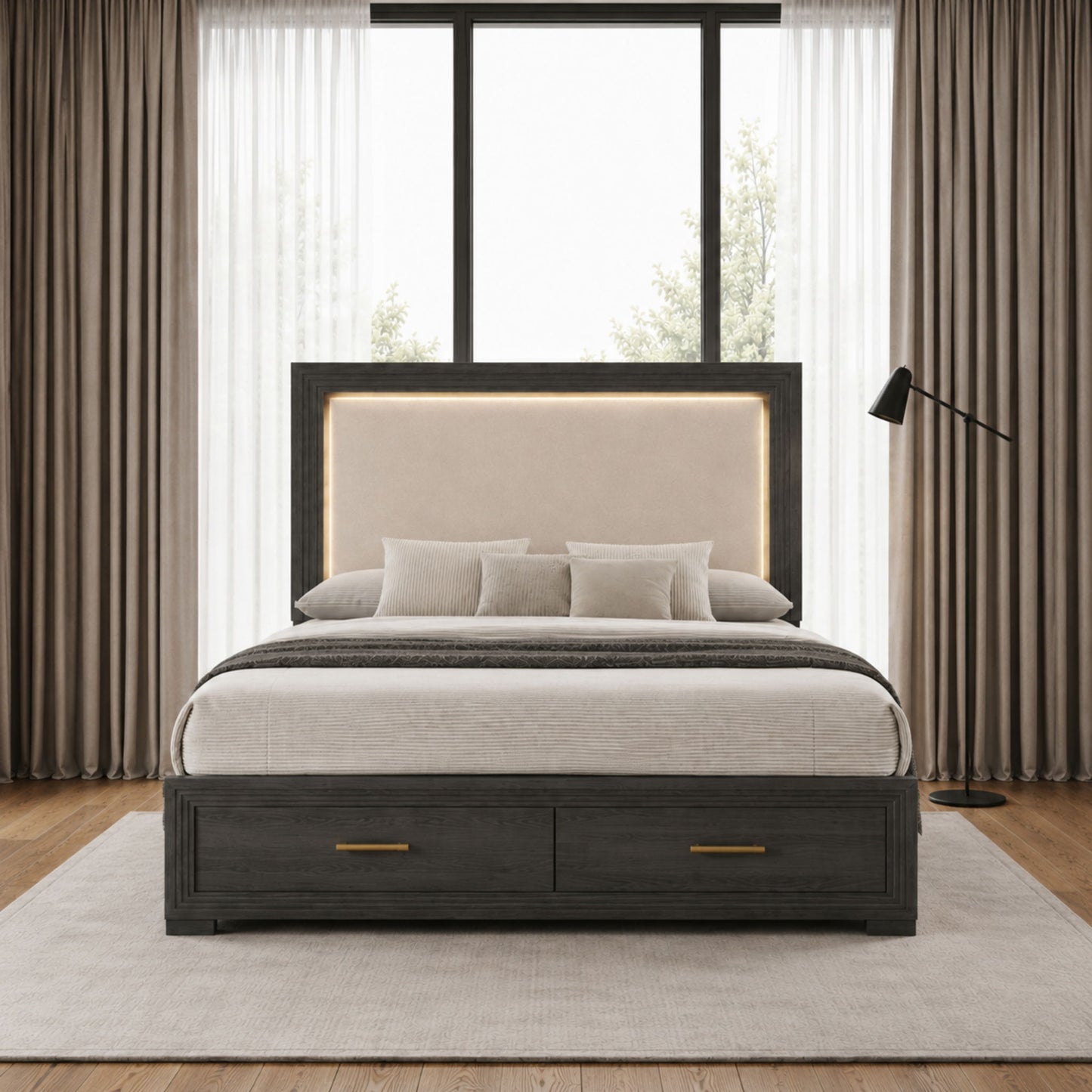 Colorado - Bed With Upholstered LED Headboard