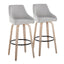 Hannah - Transitional Fixed Height Barstool With Swivel With Round Footrest (Set of 2)