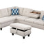 Alger - Wide Left Hand Facing Sofa & Chaise With Ottoman - Beige