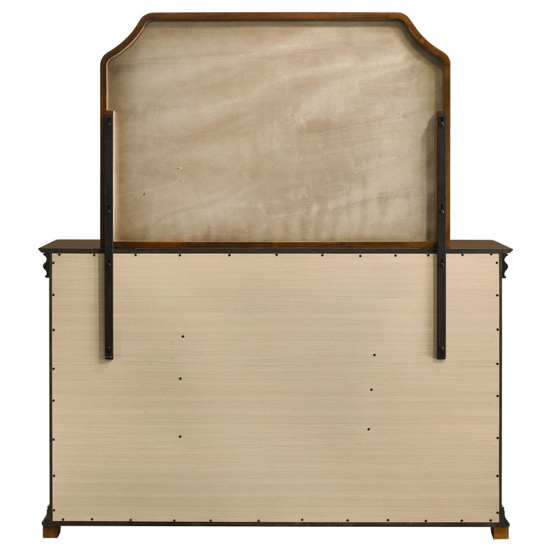 Leonide - 9 Drawer Dresser With Mirror - Cherry