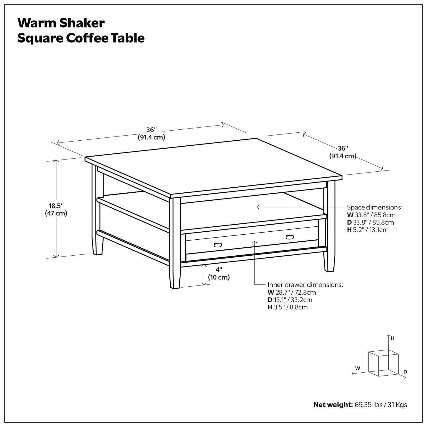 Warm Shaker - Handcrafted Table