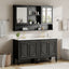 Double Sink Bathroom Vanity Set With Wall Mount Mirror Cabinet