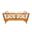 Outdoor Patio Daybed Sofa, 3 Seat Sofa With Foldable Arm 4 Back Pillows