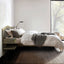 Queen Size Platform Bed Frame With Live Edge Headboard, Built In Nightstands - Dark Brown