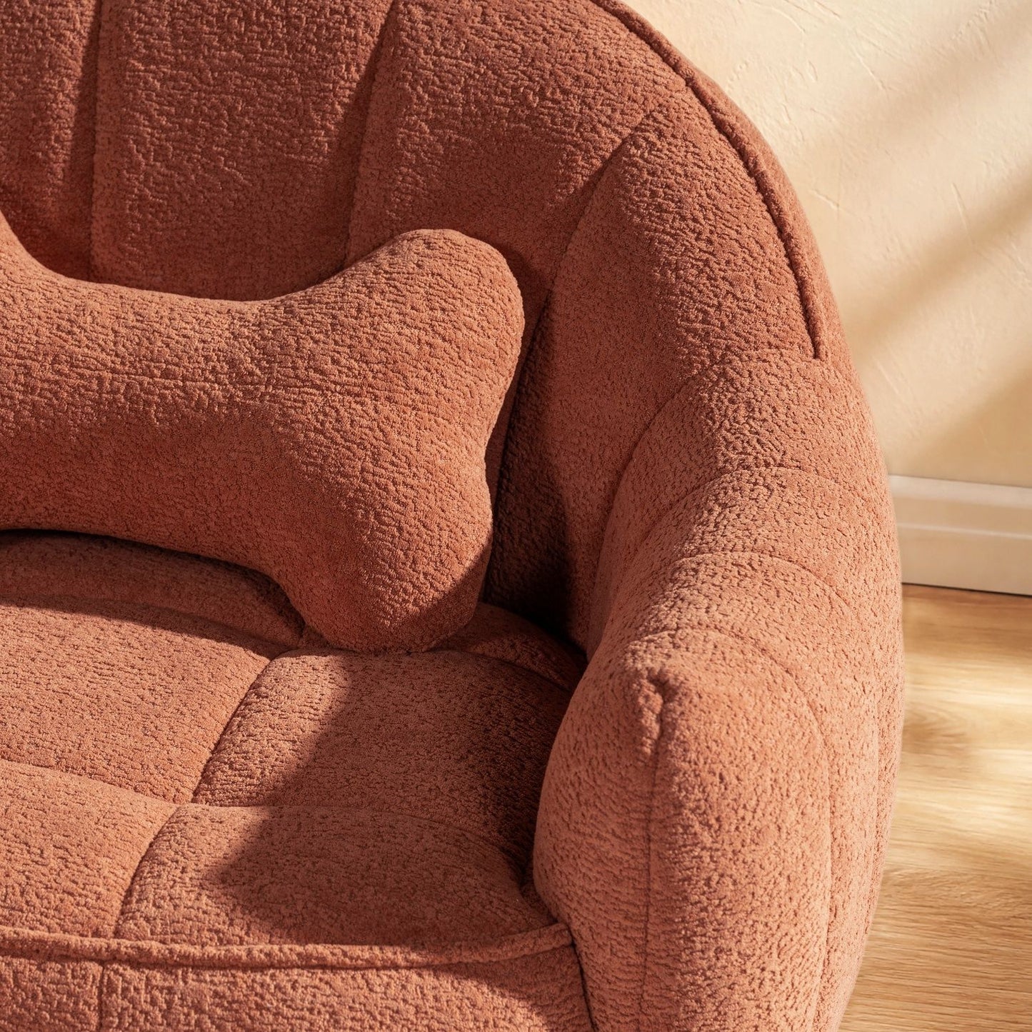 Louie - Dog Sofa Bed With Bone Pillow - Orange