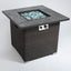 Outdoor Propane Gas Fire Pit Table With Lid With Glass Rocks And Rain Cover - Espresso