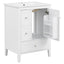 Modern Bathroom Vanity With Sink, Soft Close Drawers & Door, Storage Rack