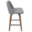 Toriano - Mid Century Modern Fixed Height Counter Stool & Square Footrest (Set of 2)
