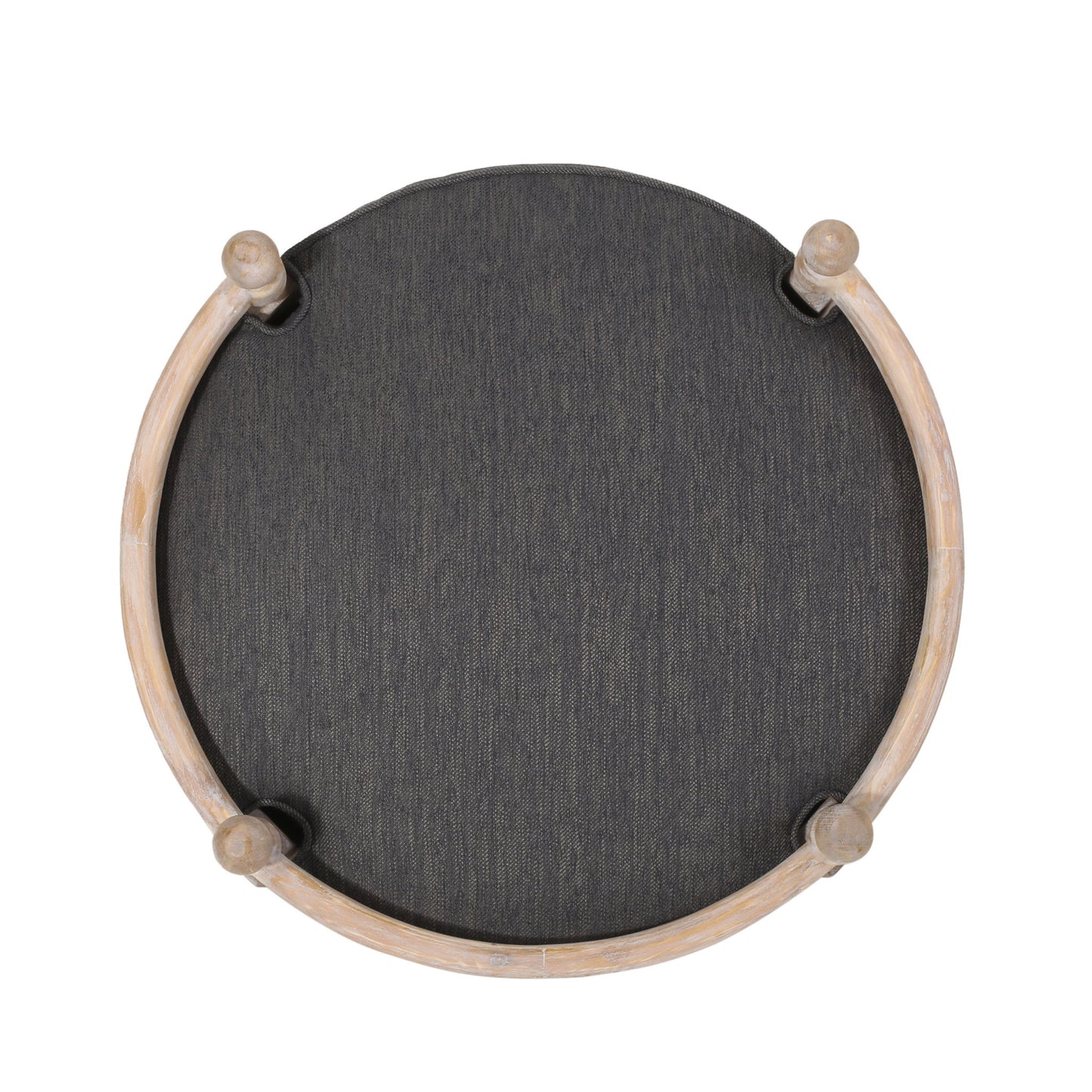 Round Pet Sofa, Wide Upholstered Pet Bed - Charcoal