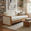 Modern 3 Seater Sofa With Wood Armrests