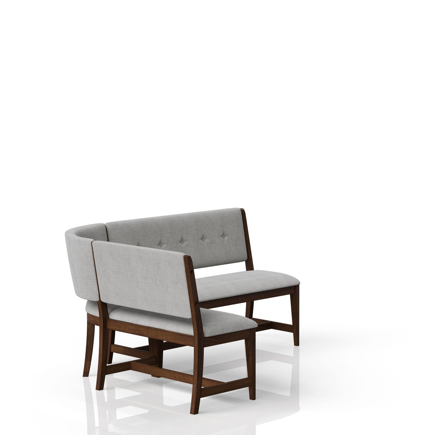 Curved Dining Bench Upholstered Curved Bench - Beige