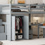 Loft Bed With Stairs, Bookshelf, Drawers, Desk & Wardrobe, Space Saving Multifunctional Furniture