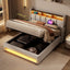 Platform Bed With Hydraulic Storage, LED Lighting & Charging Station