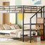 Bunk Bed With Lateral Storage Ladder And Wardrobe