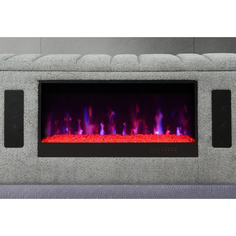 Isaiah - Bed With TV Lift-LED Speakers And Fireplace