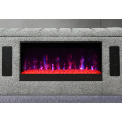 Isaiah - 5 Piece Bedroom Set With TV Lift-LED, Speakers And Fireplace