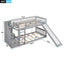 Twin Over Twin Bunk Stairway Bed With 2 Drawers And Slide - Gray