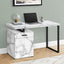 Computer Desk, Home Office, Laptop, Left, Right Set-Up, Storage Drawers, Work, Marble Look Laminate, Contemporary, Modern - White