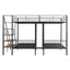 Full Over Twin-Twin Triple Bunk Bed With Drawers And Staircase - Black