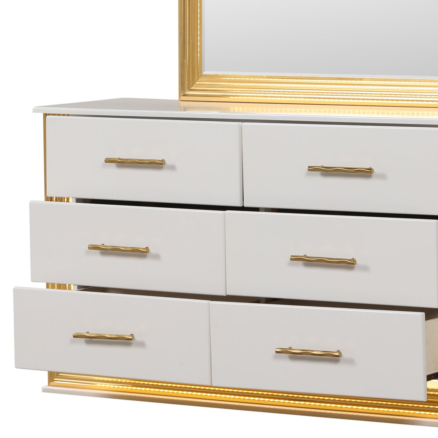 Obsession - 6 Drawer LED Dresser - White